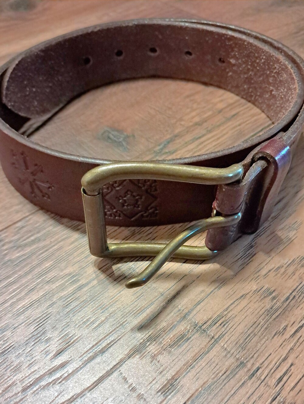 J. Crew Women's Brown Leather Belt with Brass Buckle